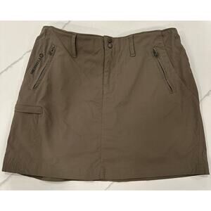 Merrell Dark Khaki Optiwick Athletic Skort Sz 8 Wicking Skirt Pickleball Hiking